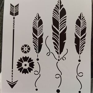 Feather and Arrow Stencil